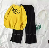 Yellow and black (shoulder butterfly) print Winter (track suit)